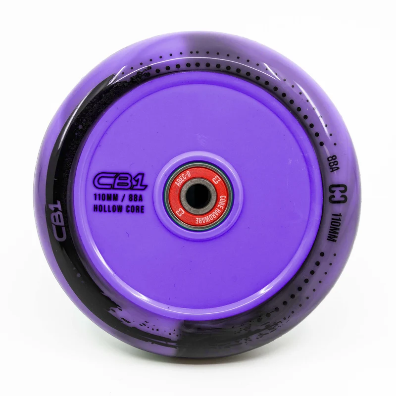 CORE CB1 Plastic Hollow Core Scooter Wheel 110mm - Black/Purple