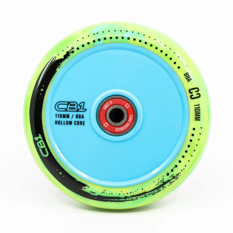 CORE CB1 Plastic Hollow Core Scooter Wheel 110mm - Lime/Blue