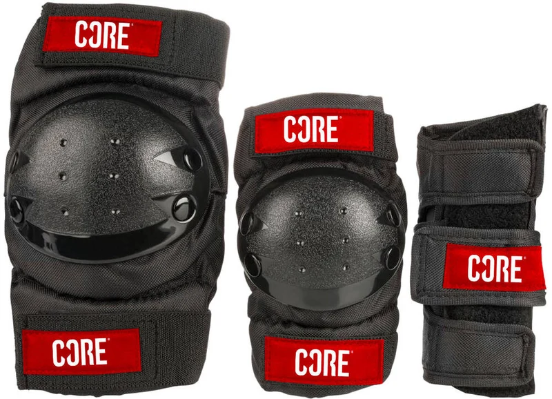 CORE Junior Skyddsset 3-pack (Svart)