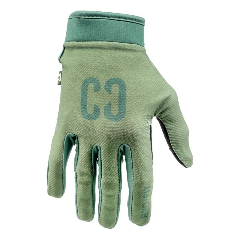 CORE Pro-Fit Velcro BMX Bike Gloves - Army Green