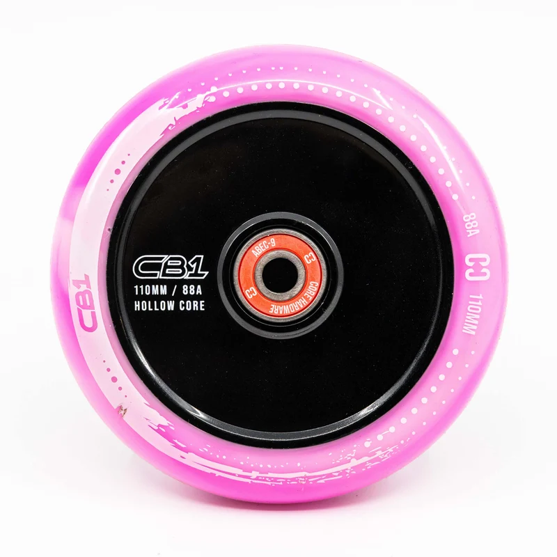 CORE CB1 Plastic Hollow Core Scooter Wheel 110mm - White/Pink