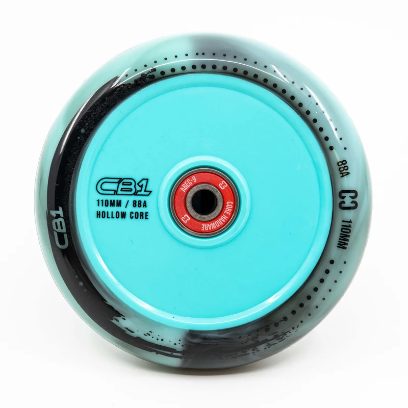 CORE CB1 Plastic Hollow Core Scooter Wheel 110mm - Black/Teal