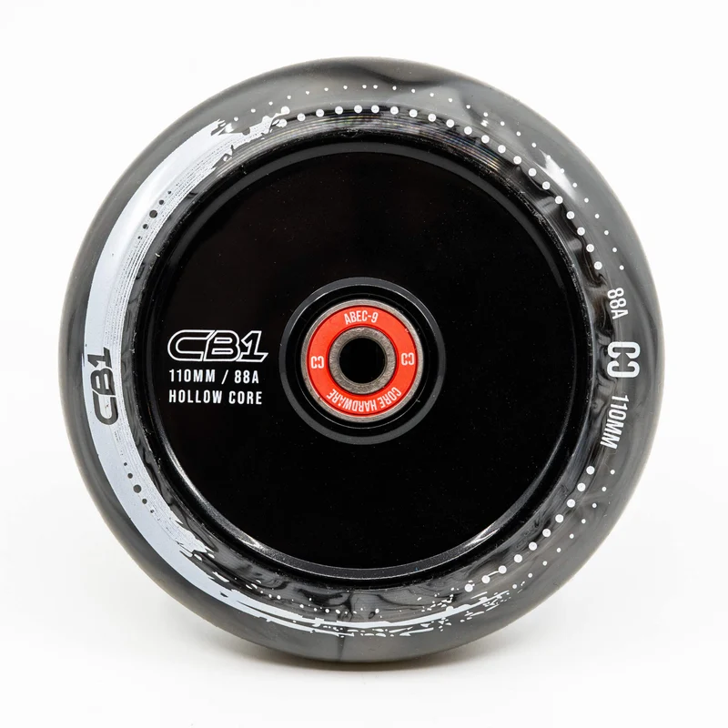 CORE CB1 Plastic Hollow Core Scooter Wheel 110mm - Black/White