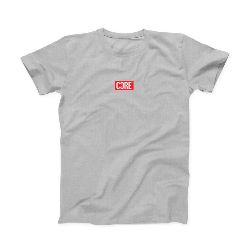 CORE Mini Box Logo T-Shirt – Grey/Red