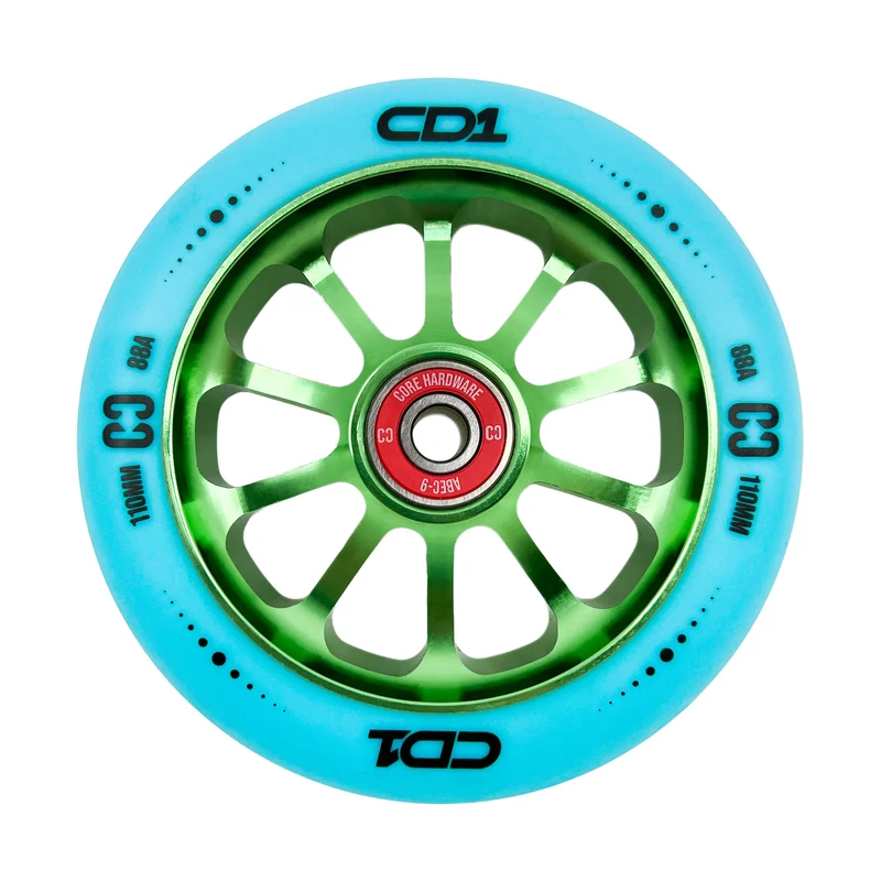 CORE CD1 Spoked Stunt Scooter Wheel 110mm - Blue/Lime