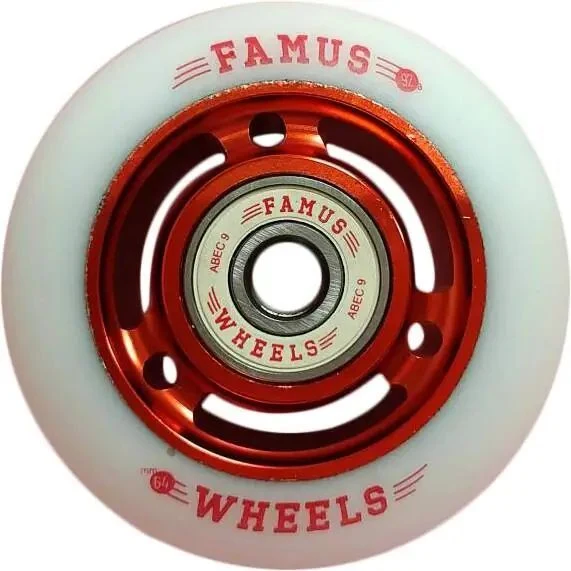 Famus 64mm Complete Aggressive Inline Wheel (Röd/Vit)