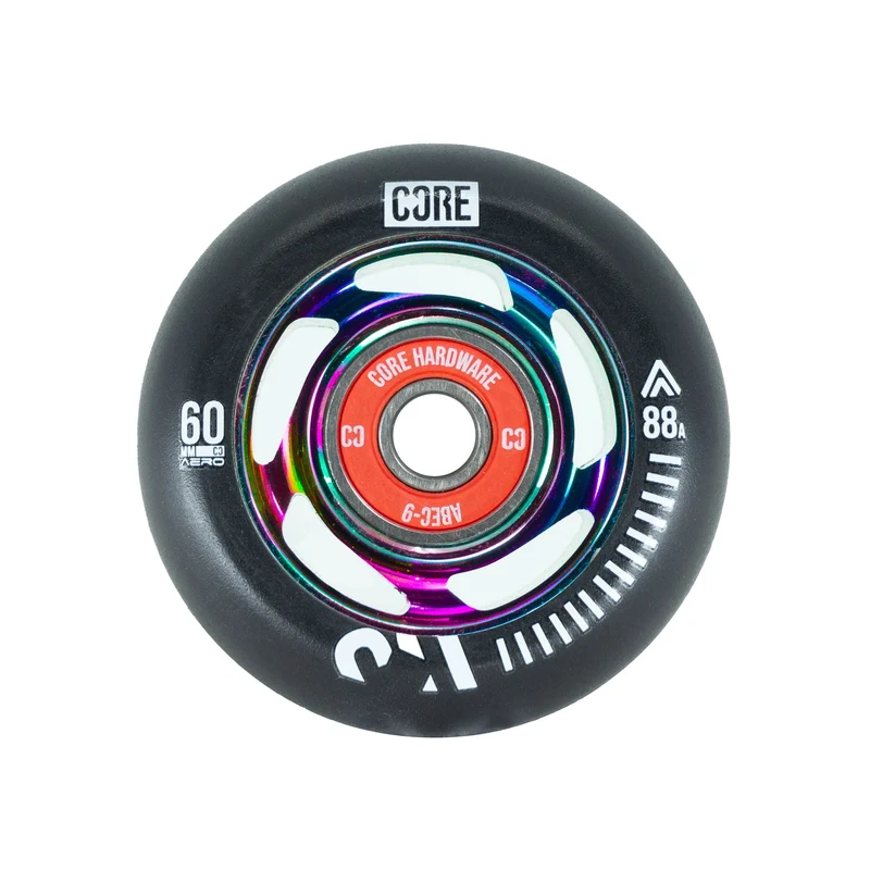 CORE Aero Inline Skate Wheels 60mm - NeoChrome (4 pack + Bearings)