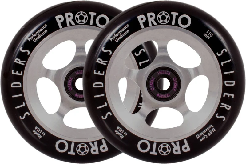 Proto Slider Sparkcykel hjul 2-Pack (Black On Raw)