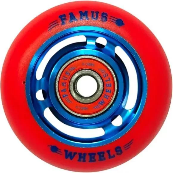Famus 64mm Complete Aggressive Inline Wheel (Blå/Röd)