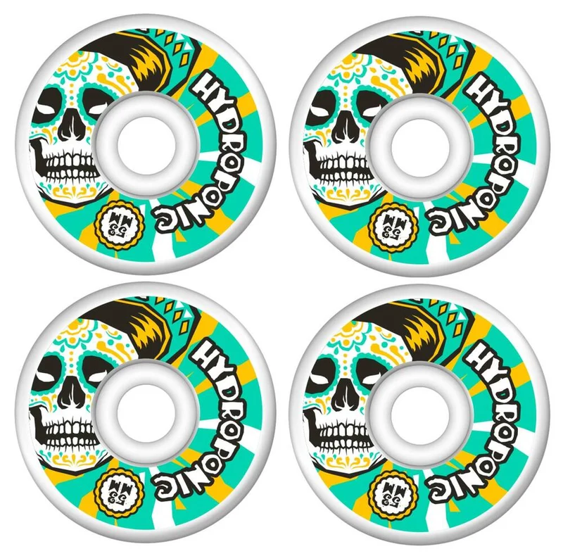 Hydroponic Mexican Skull 2.0 Skateboard hjul 4-Pack (Vit/Grön)
