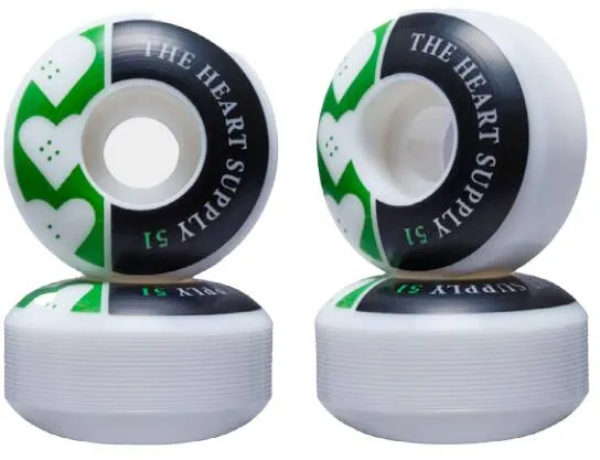 Heart Supply Squad Skateboard Hjul 4-Pack (Grön)