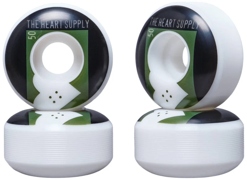 Heart Supply Even Skateboard Hjul 4-Pack (Grön)
