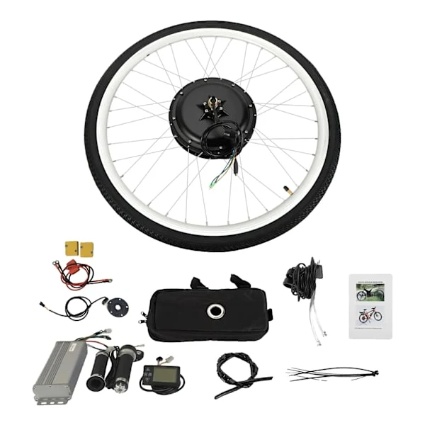28 Inch 48V 1000W Ebike Conversion Kit Rear Wheel with LCD Display, Black