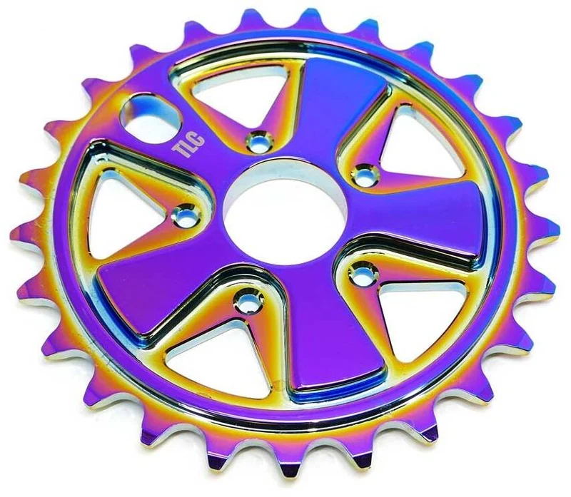 TLC Vintage 5-Spoke Freestyle BMX Tandhjul (Rainbow)