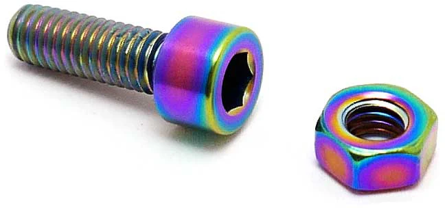 TLC Titanium BMX Sadelklämma Bult och Mutter (Rainbow)