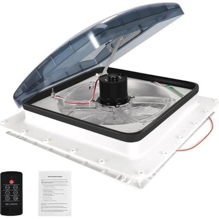 Camper Roof Hatch with Ventilator, 3 Positions, 12V, Electric