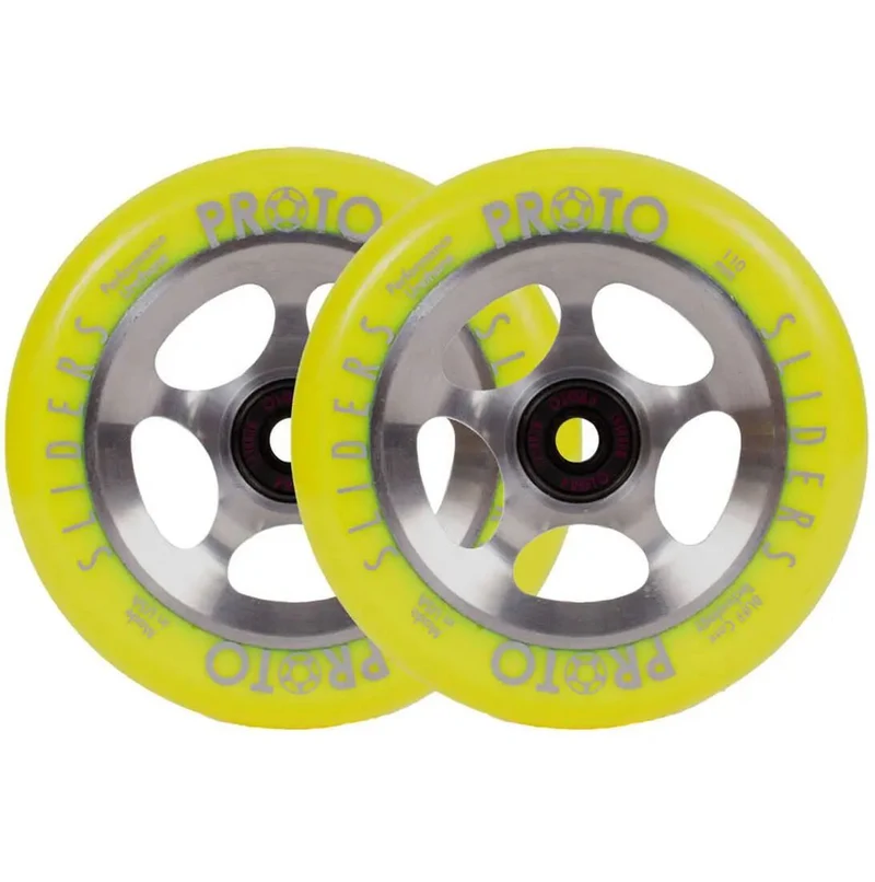 Proto Sliders Starbright Sparkcykel Hjul 2-Pack (Yellow On Raw)