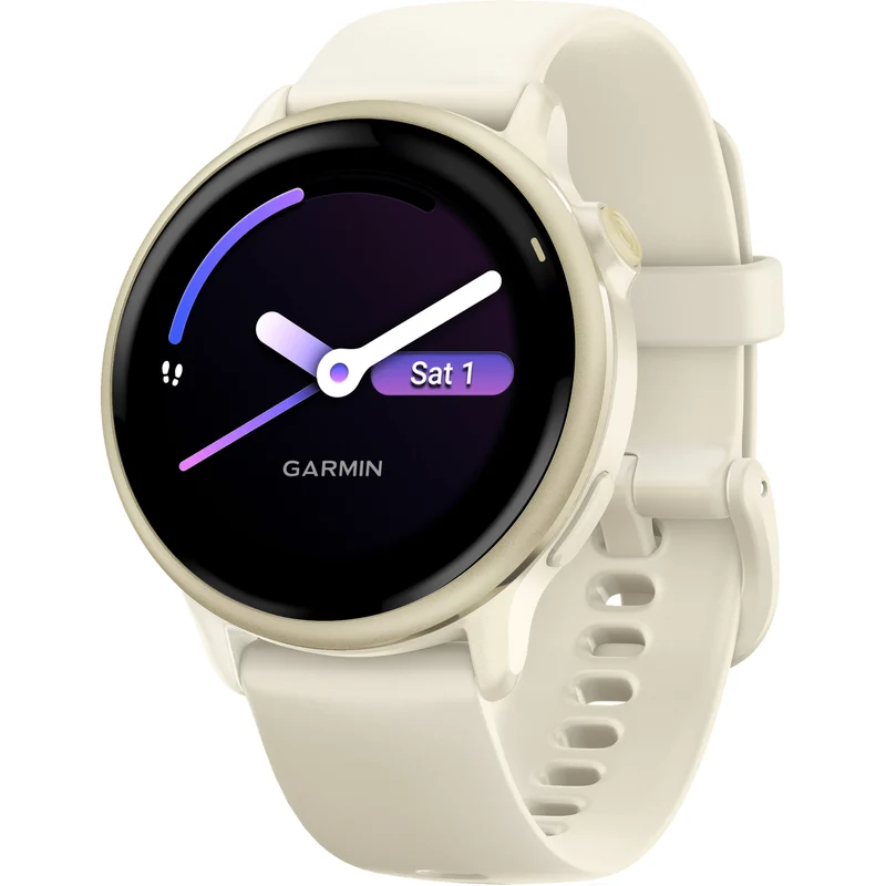 Garmin Vivoactive 6 GPS Smartwatch, Bone/Lunar Gold