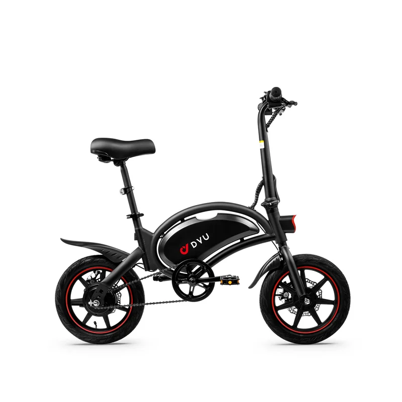 DYU DF3 14-inch Portable Folding Electric Bike, Black