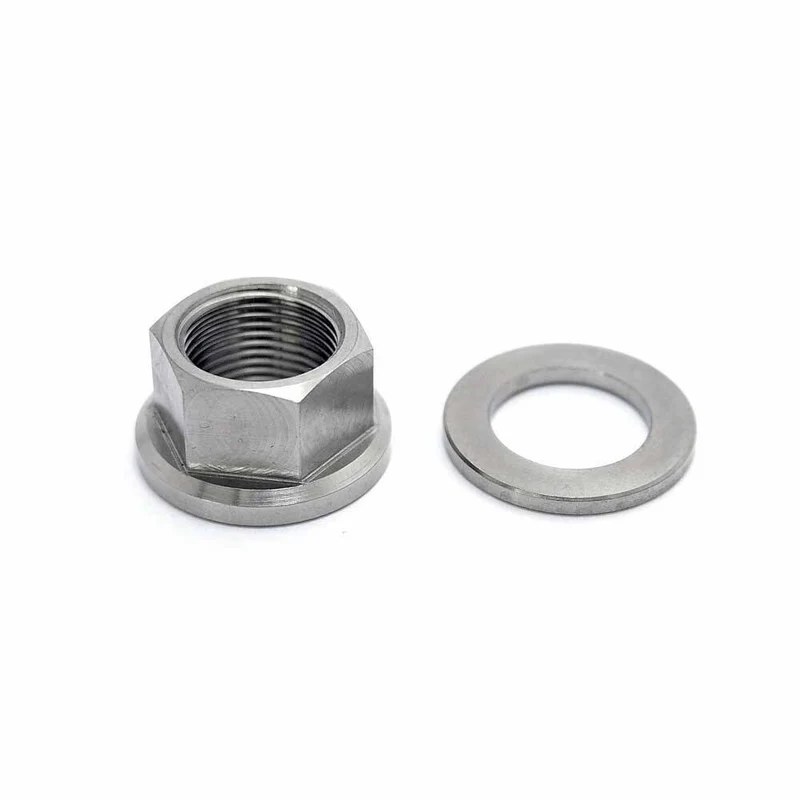 TLC Titanium BMX Axel Mutter med Spacer (Natural)