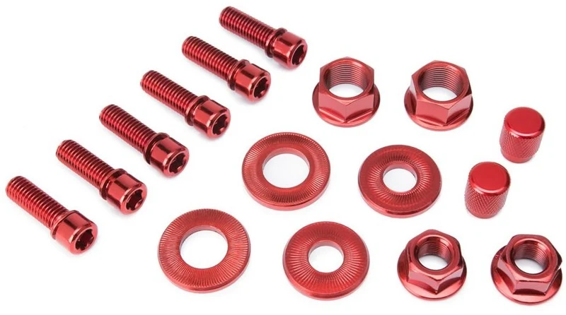 Salt Mutter och Bult BMX Set (Röd)