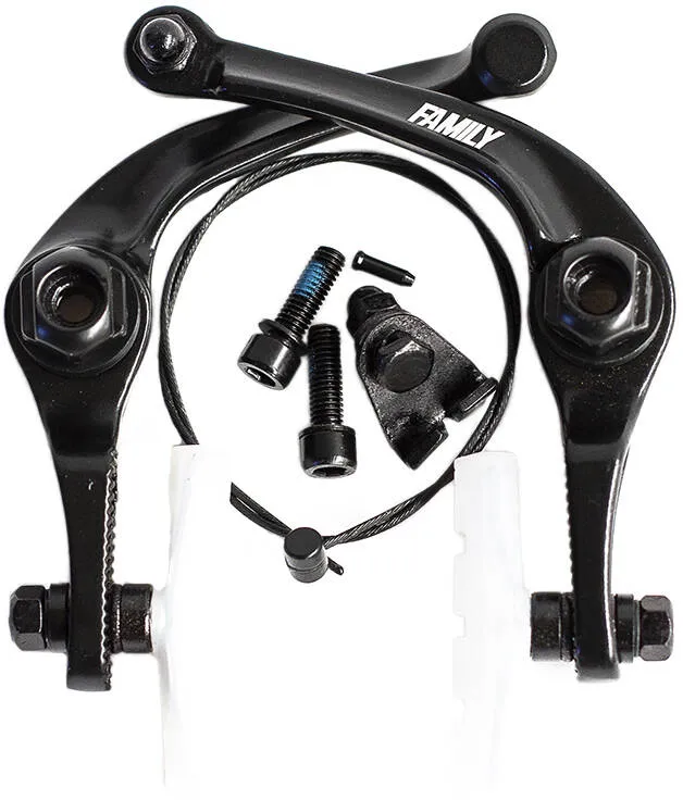 Family Forged Alloy BMX U-broms (Black/Clear Pads)