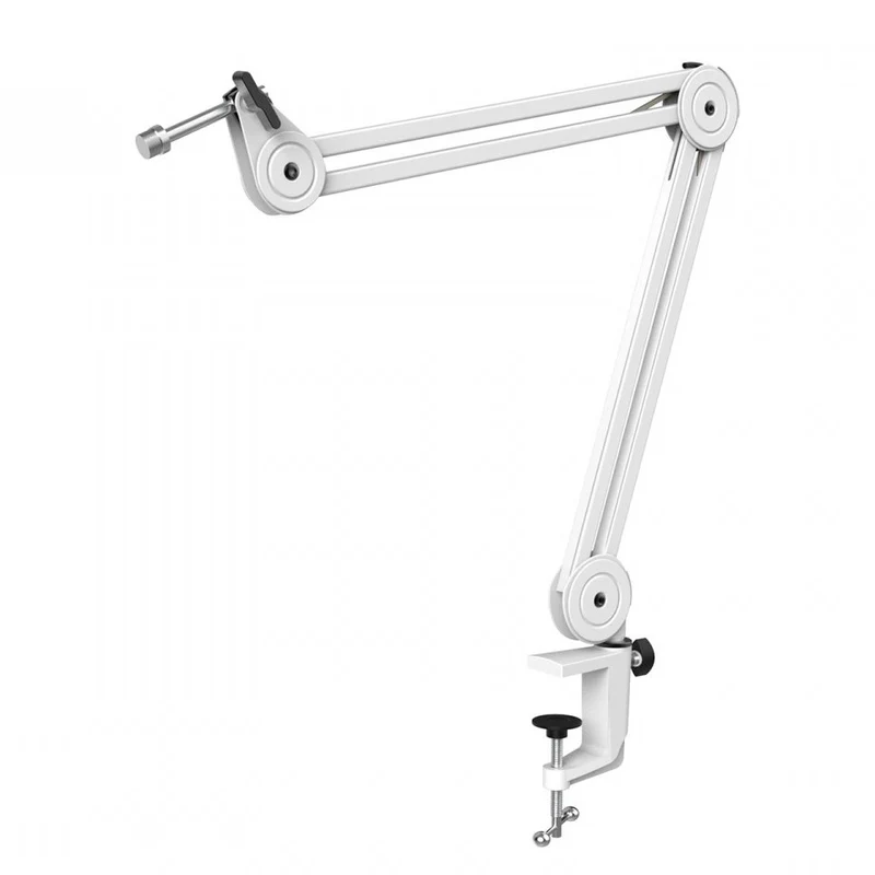 Fifine Boom Arm Stand for Microphones, White