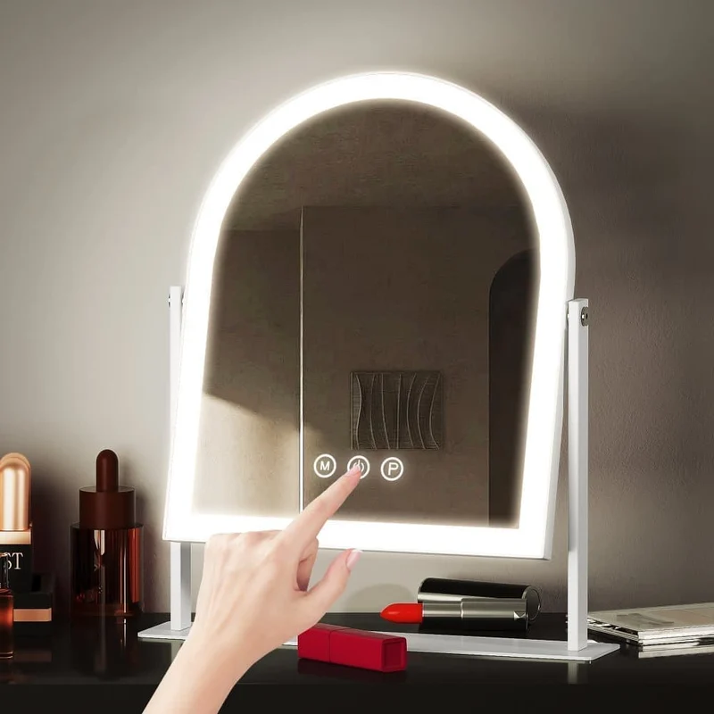 Fenchilin Hollywood Makeup Mirror 25x 30cm, Dimmable LED with 3 Light Modes, White