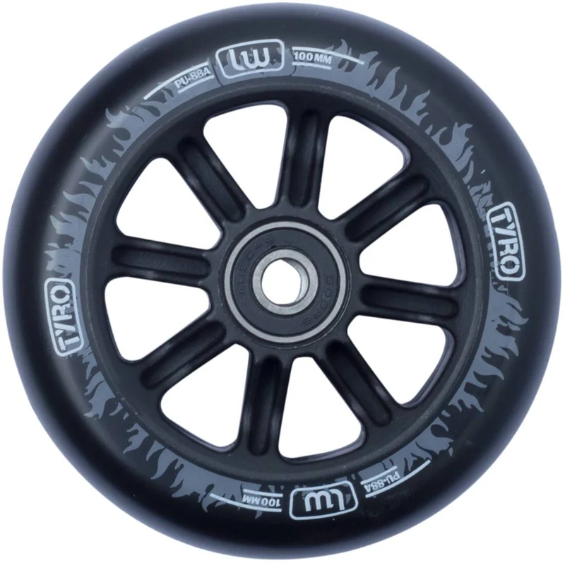 Longway Tyro Nylon Core Sparkcykel Hjul (Black/White Flame)