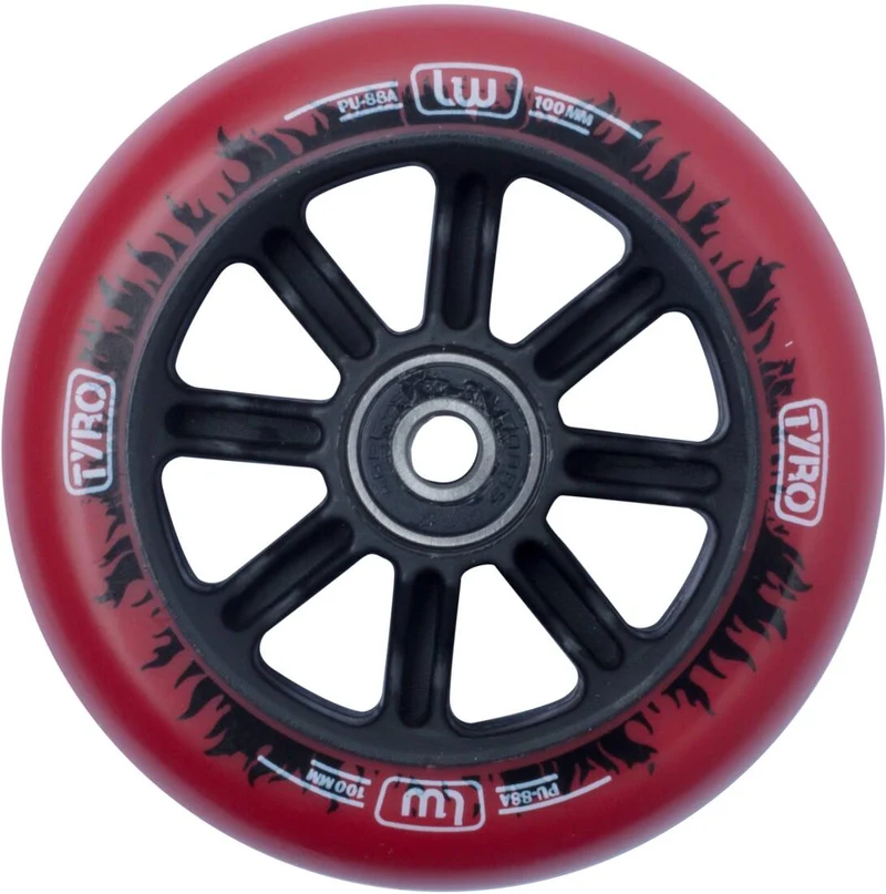 Longway Tyro Nylon Core Sparkcykel Hjul (Red/Black Flame)