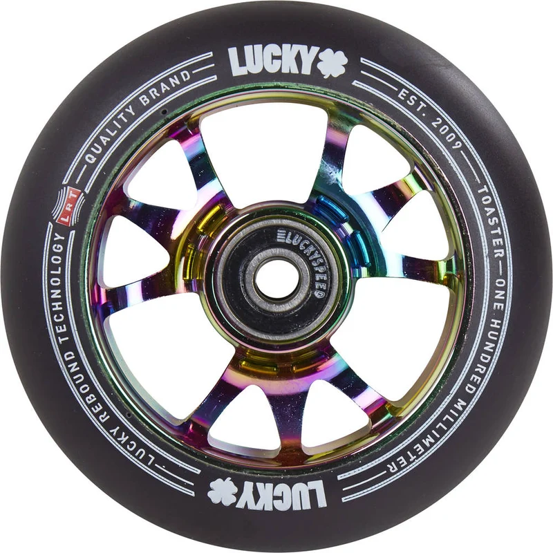 Lucky Toaster 110mm Komplett Hjul Till Sparkcykel (Neochrome/Svart)