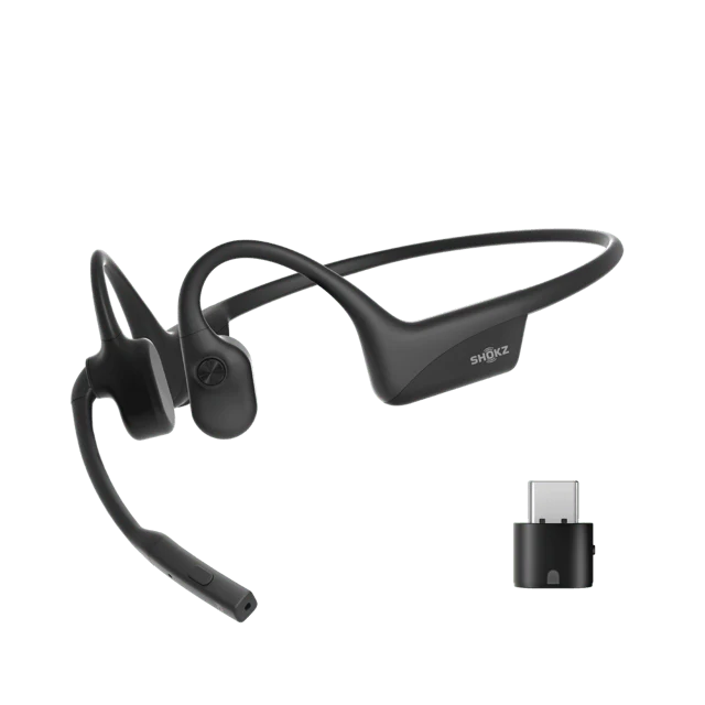 Shokz OpenComm2 UC Wireless Bluetooth Bone Conduction Headset with USB-C adapter