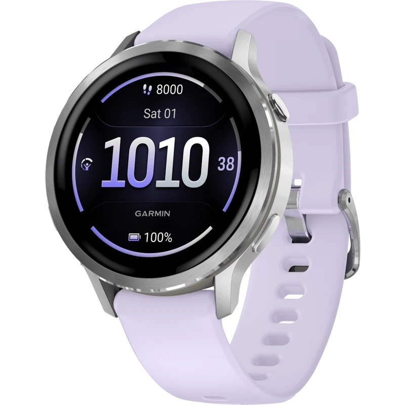 Garmin Venu 4 41mm Smartwatch, Silver and Purple