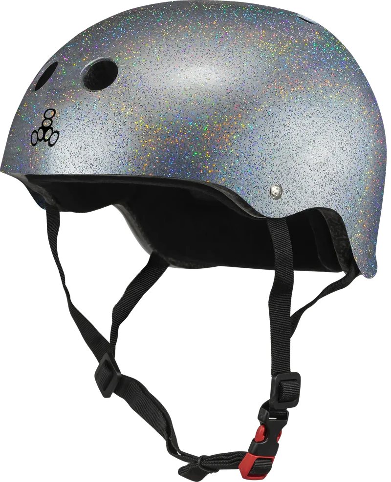 Triple Eight Glitter Sweatsaver Skate Hjälm (Silver)