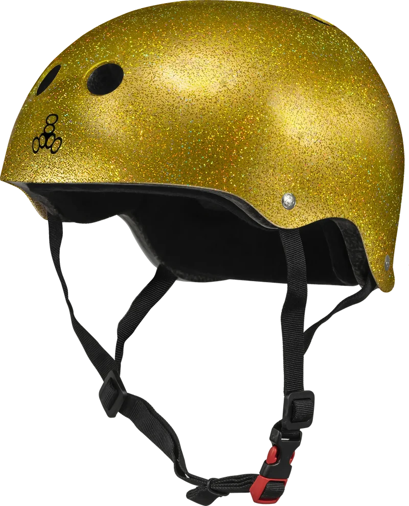 Triple Eight Glitter Sweatsaver Skate Hjälm (Guld)