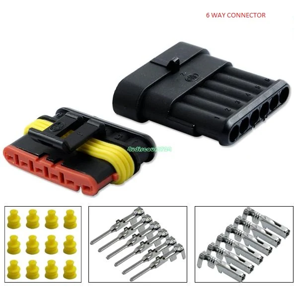 6 pin way waterproof electrical connector Ducati OEM Style