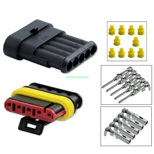 5 pin way waterproof electrical connector Ducati OEM Style