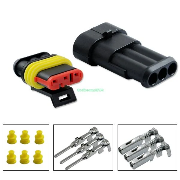 3 pin way waterproof electrical connector Ducati OEM Style