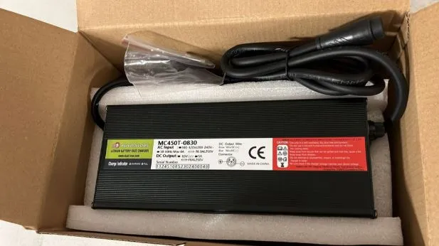 Fast Charger (Cargador rapido) 72V 5A (83V max.) Official Minimotors-Connector: "Baming"