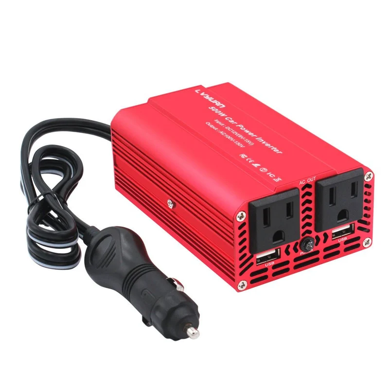 Röd 500w-1500w Low Power Inverter för RV Camping