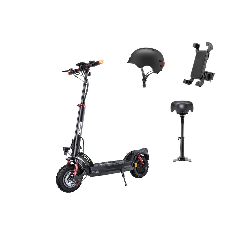isinwheel GT2 Casco para patinete eléctrico + soporte de teléfono + sillín combinación