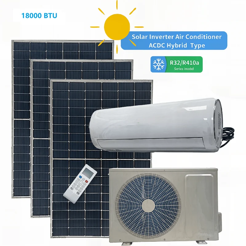18000 BTU solcellsdriven luftkonditionering – hybrid off-grid kylsystem