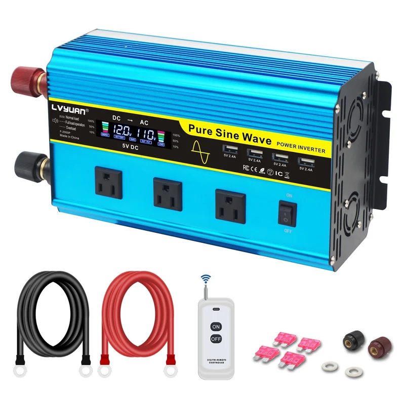 Sine Wave 1000w-6000w plug-in modell 12v24v till 110v-240 V växelriktare Tillverkare Anpassad