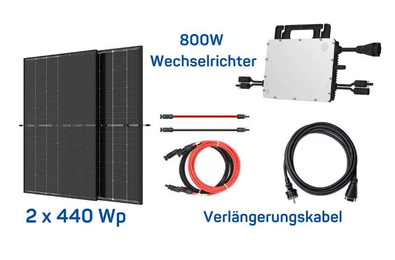 SEV BKW Duo - Centrale électrique de balcon 800W + micro-onduleur Hoymiles HMS-800W-2T + 2 modules PV Trina Vertex S+ 440W