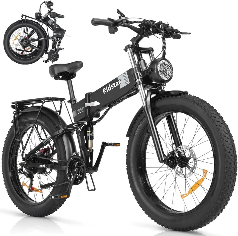 GTXR & Ridstar DC26 2000W Folding Fat Tire Mountain Electric Bike